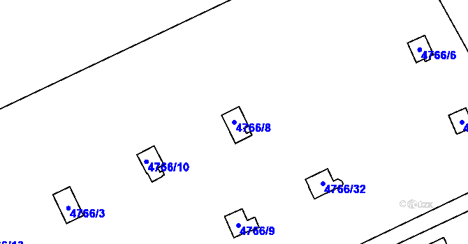 Parcela st. 4766/8 v KÚ Dejvice, Katastrální mapa