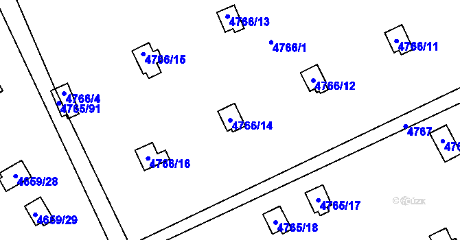 Parcela st. 4766/14 v KÚ Dejvice, Katastrální mapa