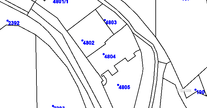 Parcela st. 4804 v KÚ Dejvice, Katastrální mapa