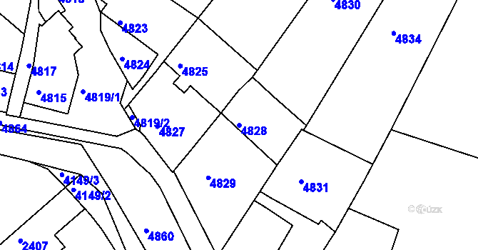 Parcela st. 4828 v KÚ Dejvice, Katastrální mapa