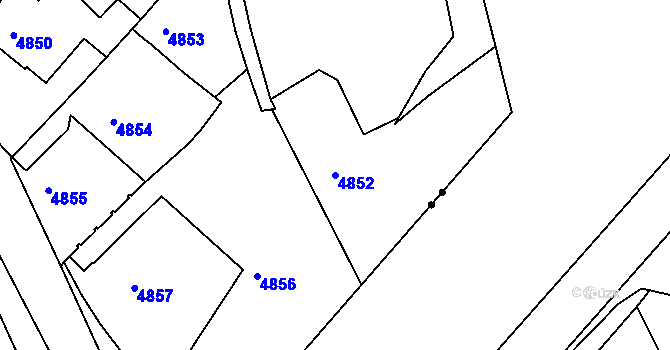 Parcela st. 4852 v KÚ Dejvice, Katastrální mapa