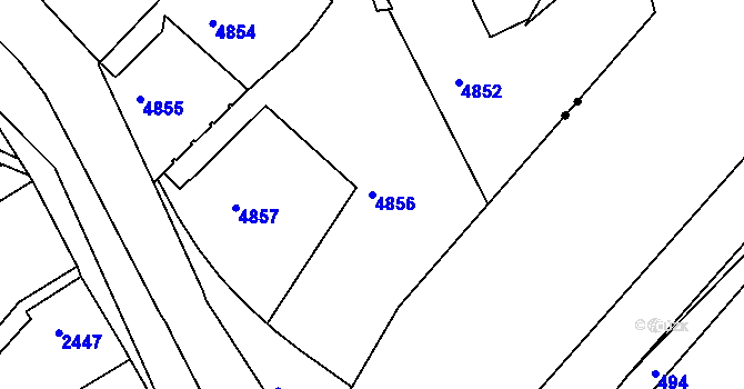 Parcela st. 4856 v KÚ Dejvice, Katastrální mapa