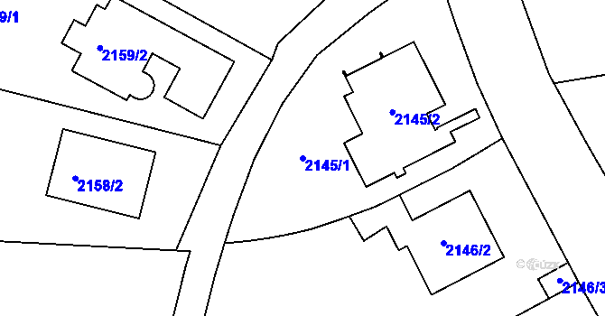Parcela st. 2145/1 v KÚ Dejvice, Katastrální mapa