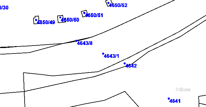 Parcela st. 4643/1 v KÚ Dejvice, Katastrální mapa