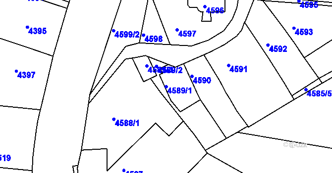 Parcela st. 4589/1 v KÚ Dejvice, Katastrální mapa