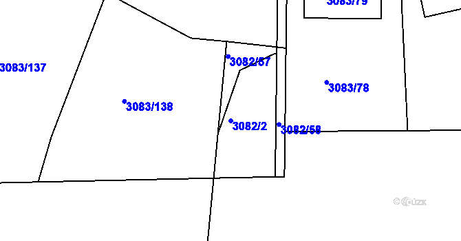 Parcela st. 3082/2 v KÚ Dejvice, Katastrální mapa