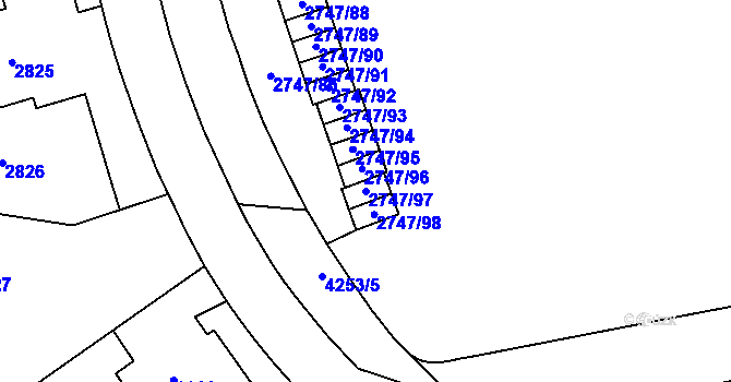 Parcela st. 2747/97 v KÚ Dejvice, Katastrální mapa