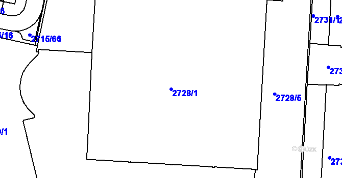 Parcela st. 2728/1 v KÚ Dejvice, Katastrální mapa