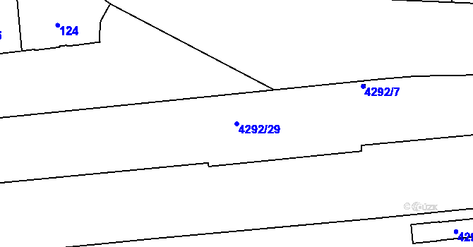 Parcela st. 4292/29 v KÚ Dejvice, Katastrální mapa