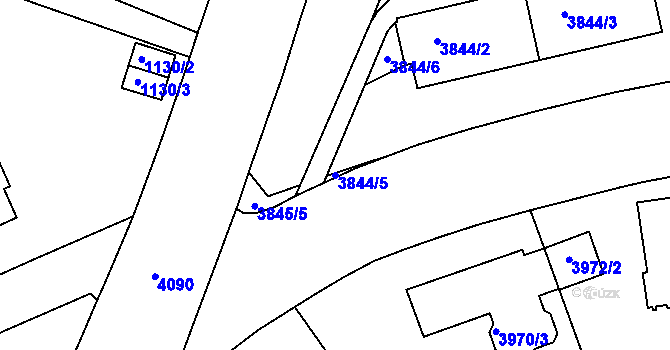 Parcela st. 3844/5 v KÚ Dejvice, Katastrální mapa