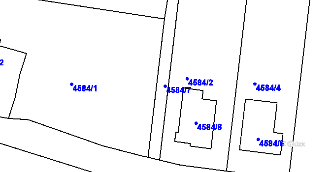 Parcela st. 4584/7 v KÚ Dejvice, Katastrální mapa