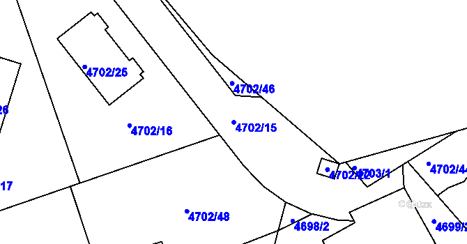 Parcela st. 4702/15 v KÚ Dejvice, Katastrální mapa