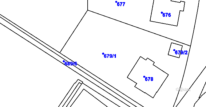Parcela st. 679/1 v KÚ Dejvice, Katastrální mapa