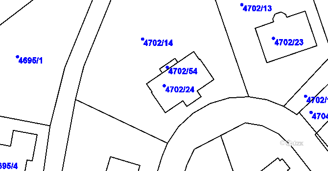 Parcela st. 4702/24 v KÚ Dejvice, Katastrální mapa