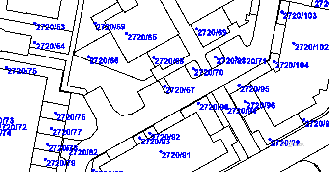 Parcela st. 2720/67 v KÚ Dejvice, Katastrální mapa