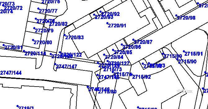 Parcela st. 2720/84 v KÚ Dejvice, Katastrální mapa