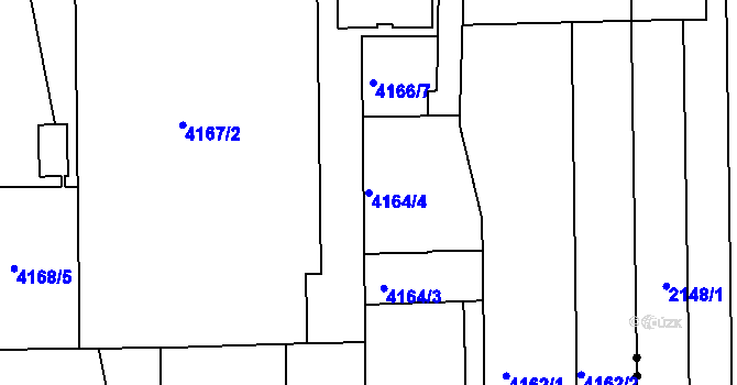 Parcela st. 4164/4 v KÚ Dejvice, Katastrální mapa