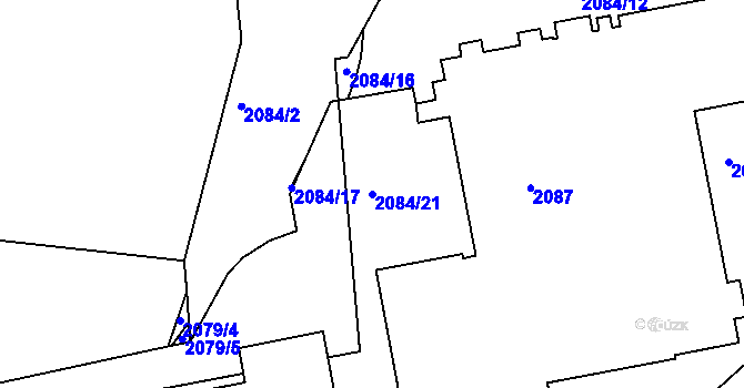 Parcela st. 2084/21 v KÚ Dejvice, Katastrální mapa
