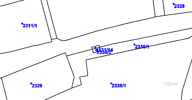 Parcela st. 2330/2 v KÚ Dejvice, Katastrální mapa