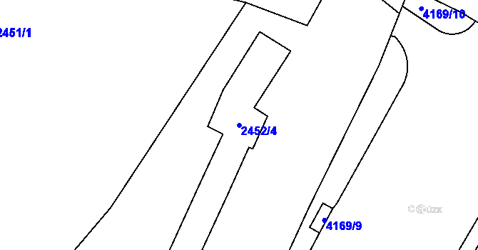 Parcela st. 2452/4 v KÚ Dejvice, Katastrální mapa