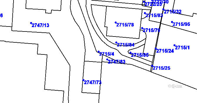 Parcela st. 2715/4 v KÚ Dejvice, Katastrální mapa