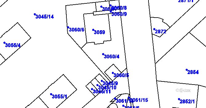 Parcela st. 3060/4 v KÚ Dejvice, Katastrální mapa