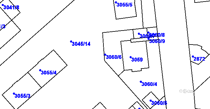 Parcela st. 3060/6 v KÚ Dejvice, Katastrální mapa