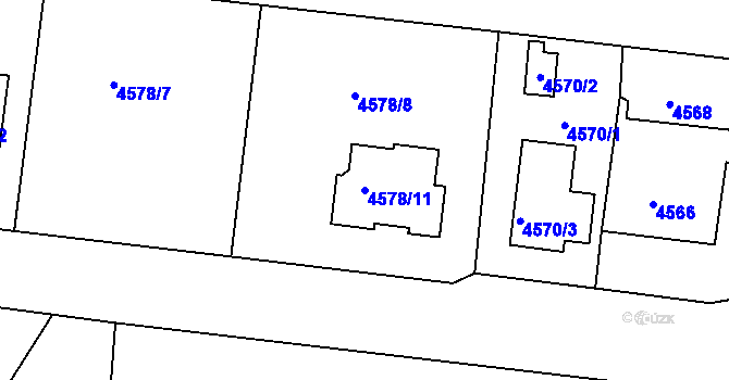 Parcela st. 4578/11 v KÚ Dejvice, Katastrální mapa