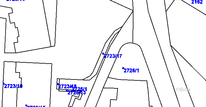 Parcela st. 2723/17 v KÚ Dejvice, Katastrální mapa