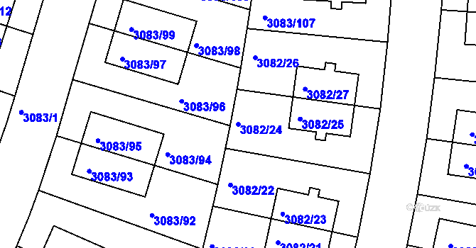 Parcela st. 3082/24 v KÚ Dejvice, Katastrální mapa