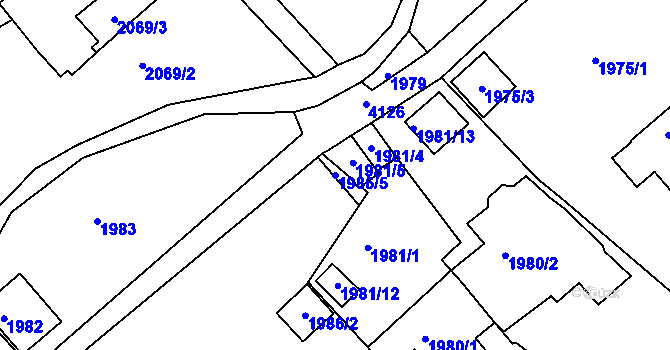 Parcela st. 1986/5 v KÚ Dejvice, Katastrální mapa