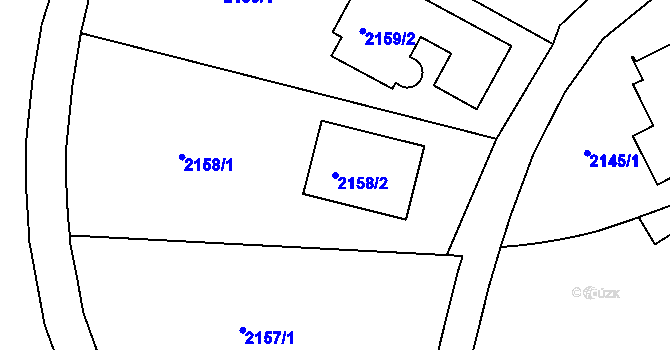 Parcela st. 2158/2 v KÚ Dejvice, Katastrální mapa