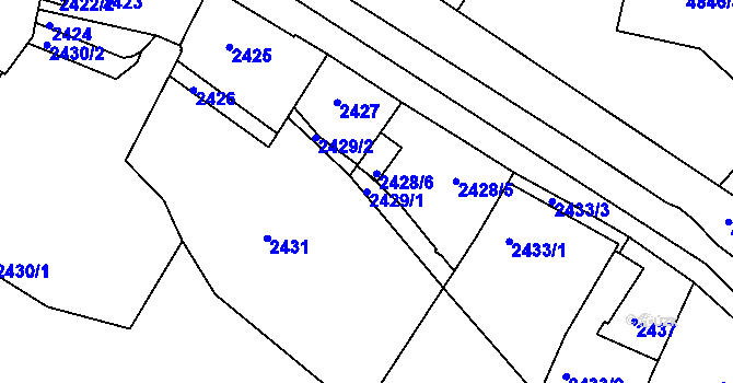 Parcela st. 2429/1 v KÚ Dejvice, Katastrální mapa