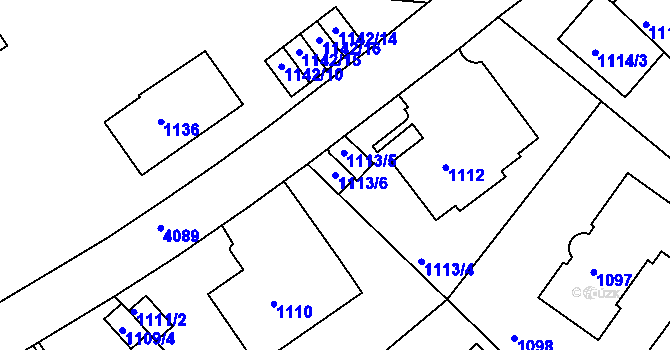 Parcela st. 1113/6 v KÚ Dejvice, Katastrální mapa