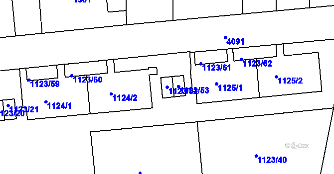 Parcela st. 1123/52 v KÚ Dejvice, Katastrální mapa