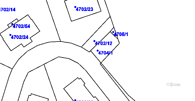 Parcela st. 4704/1 v KÚ Dejvice, Katastrální mapa