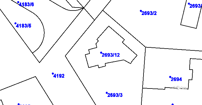 Parcela st. 2693/12 v KÚ Dejvice, Katastrální mapa