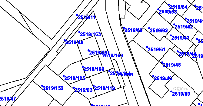 Parcela st. 2519/169 v KÚ Dejvice, Katastrální mapa