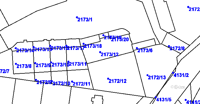 Parcela st. 2173/12 v KÚ Dejvice, Katastrální mapa