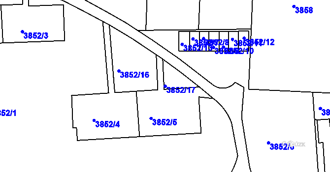 Parcela st. 3852/17 v KÚ Dejvice, Katastrální mapa