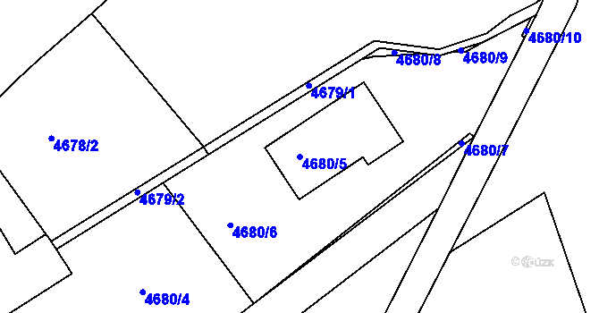 Parcela st. 4680/5 v KÚ Dejvice, Katastrální mapa