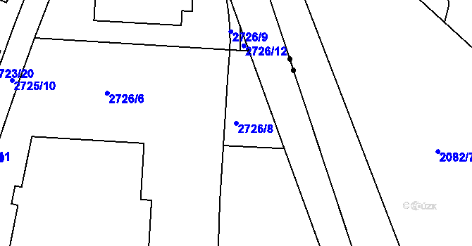 Parcela st. 2726/8 v KÚ Dejvice, Katastrální mapa