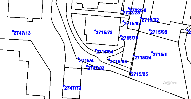 Parcela st. 2715/84 v KÚ Dejvice, Katastrální mapa