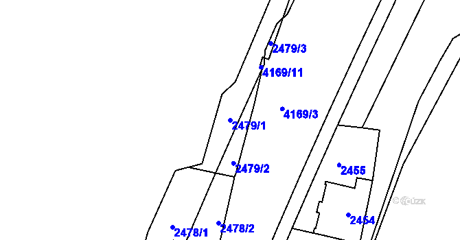 Parcela st. 2479/1 v KÚ Dejvice, Katastrální mapa