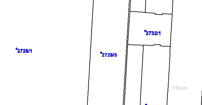 Parcela st. 2728/5 v KÚ Dejvice, Katastrální mapa