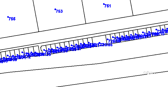 Parcela st. 729/121 v KÚ Dejvice, Katastrální mapa