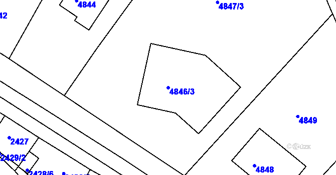 Parcela st. 4846/3 v KÚ Dejvice, Katastrální mapa