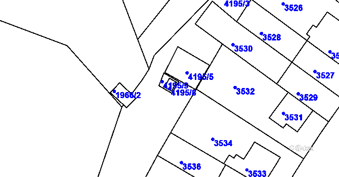 Parcela st. 4195/8 v KÚ Dejvice, Katastrální mapa