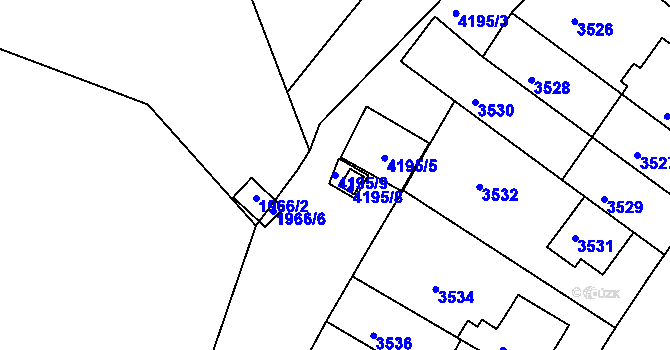Parcela st. 4195/9 v KÚ Dejvice, Katastrální mapa