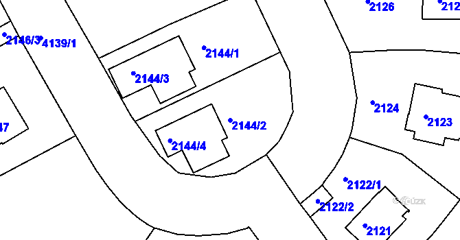 Parcela st. 2144/2 v KÚ Dejvice, Katastrální mapa